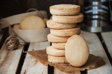 Classic shortbread made with love and packed in brown paper