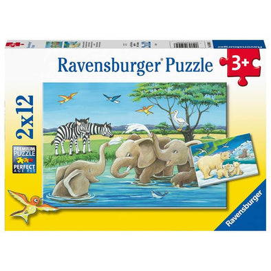 Ravensburger Puzzle - Construction Site And Farm, 2x 12 Pieces