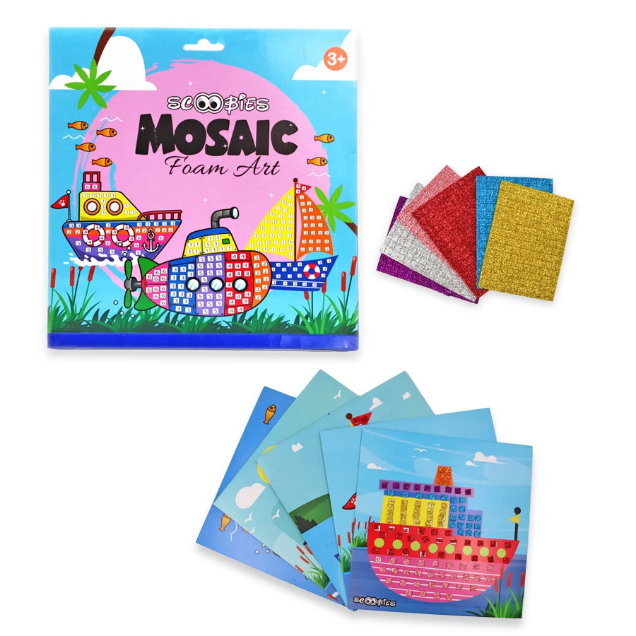 6 Pcs Kids Arts and Crafts, Toddler Arts and Crafts for Kids Ages 2-4  Years, 3D EVA Foam Mosaic Sticker Puzzle Game DIY Cartoon Animal Learning