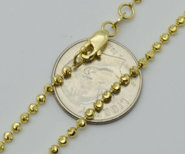 14k Yellow Gold Ball Bead Chain 3 mm