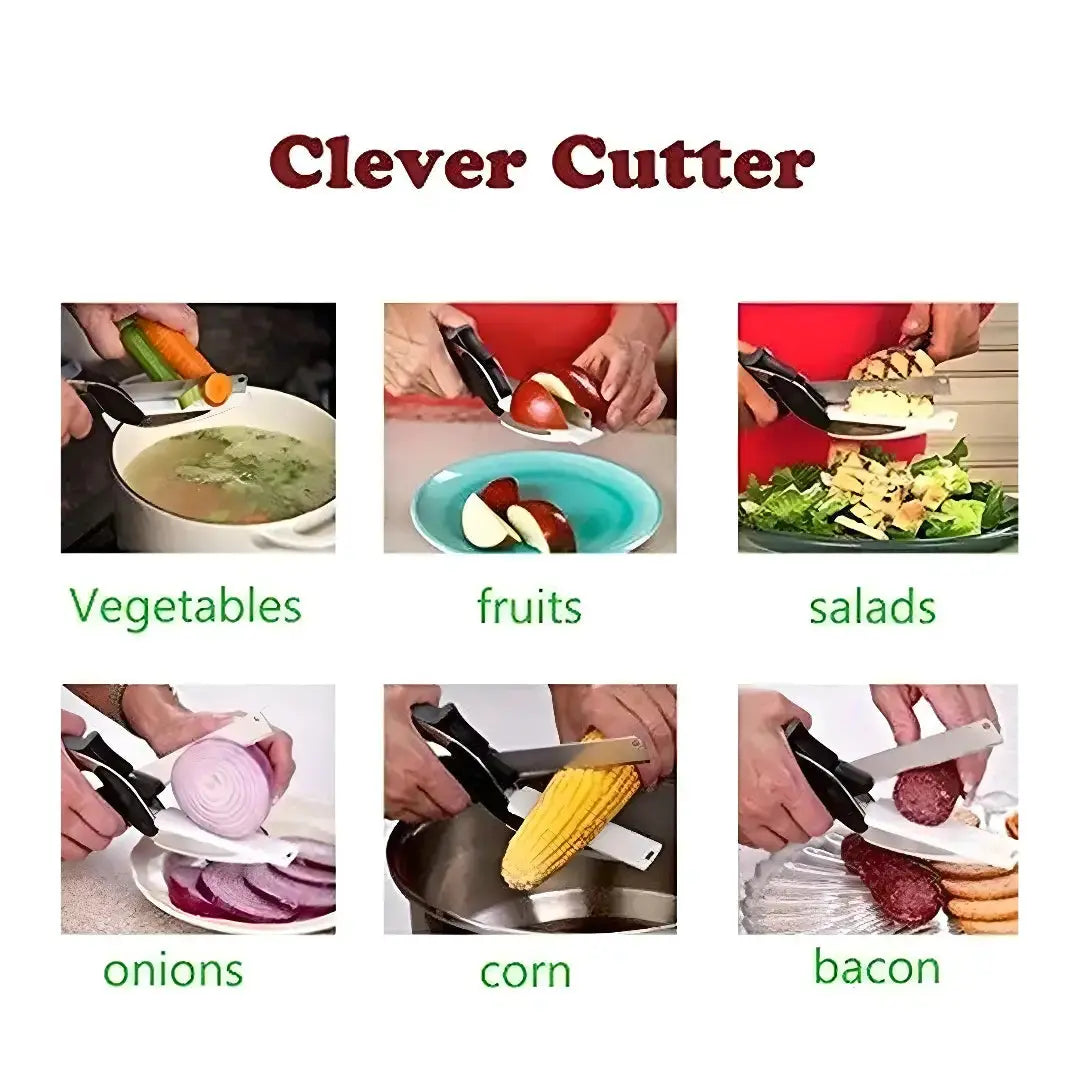 Vegetable Cutter - 2 in 1 Kitchen Knife / Clever Cutter