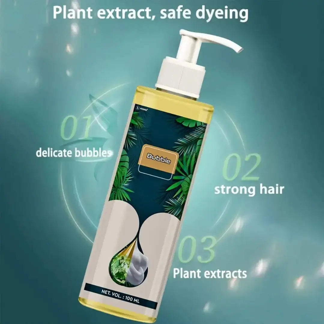 Hair Colour Shampoo - Natural Plant Bubble Hair Dye (Black Dye) 100ml (Pack of 2)