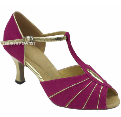 Hot Pink & Gold Women Dance Shoes D847