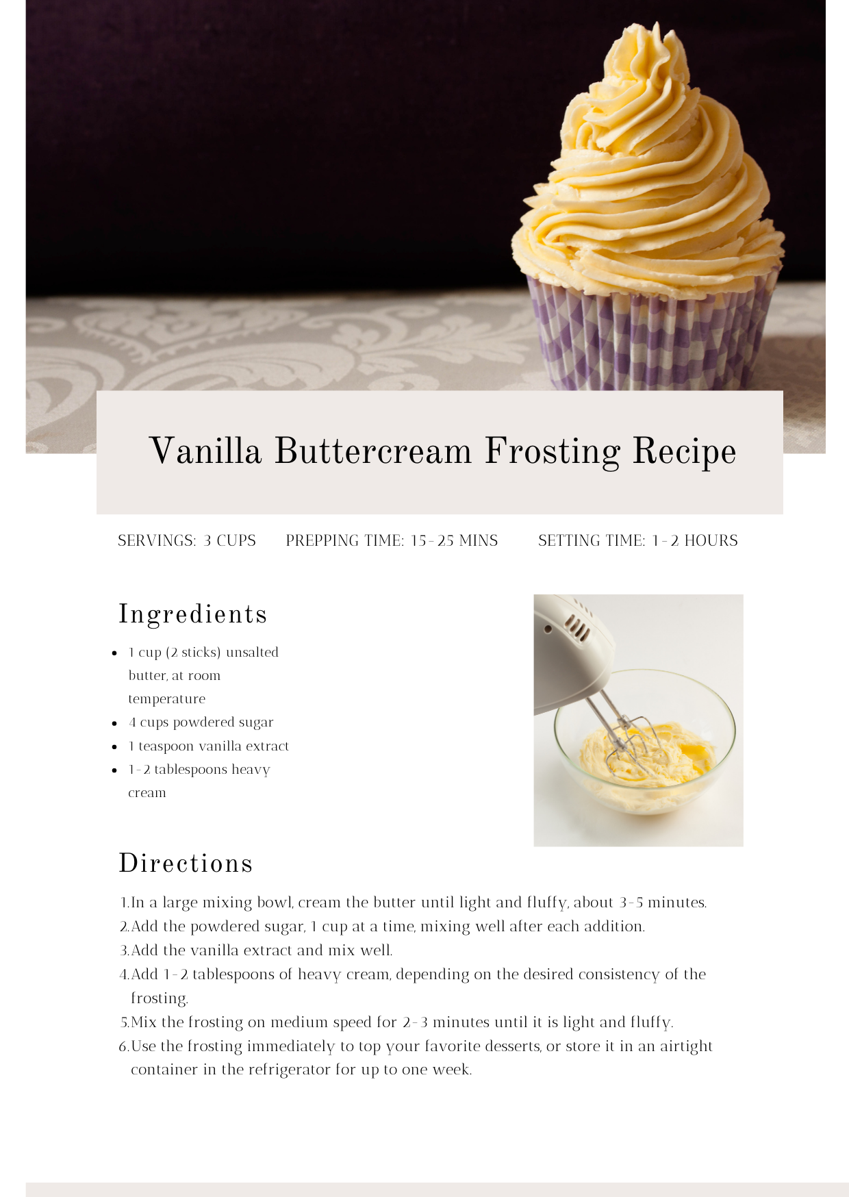 Stabilized Whipped Cream Frosting - Sugar Spun Run