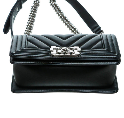 Chanel Mini Boy Bag Chevron Black