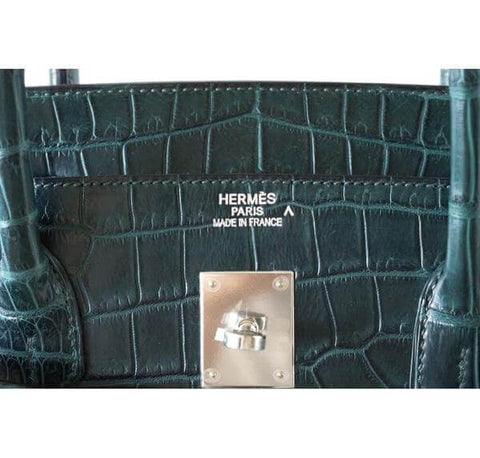 Hermès Birkin Vert Fonce Crocodile PHW