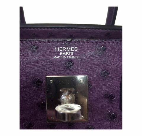 Hermes Birkin 25 Bag Terre Cuite Ostrich Leather Handstitched Gold