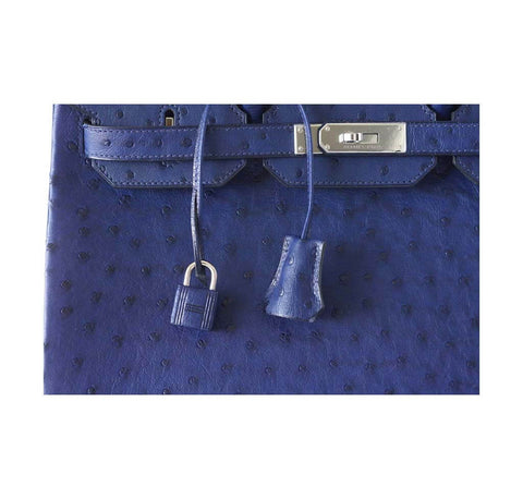 HERMES BIRKIN 30 OSTRICH BLUE IRIS