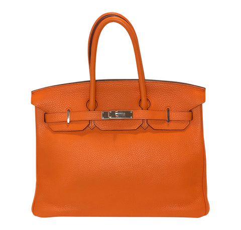 Hermès Birkin 35cm Orange Togo Leather Palladium Hardware Bag | Baghunter