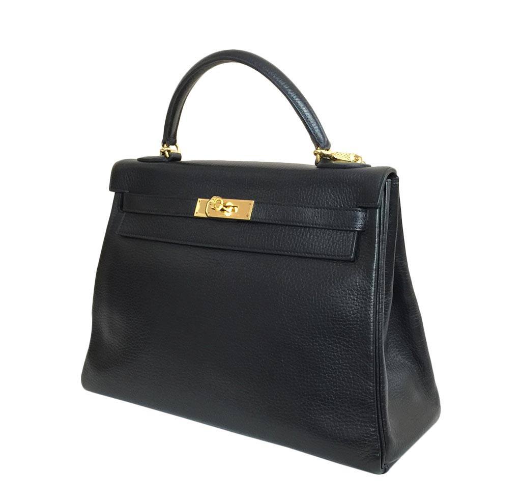 Hermès Kelly 32 Black - Ardennes 