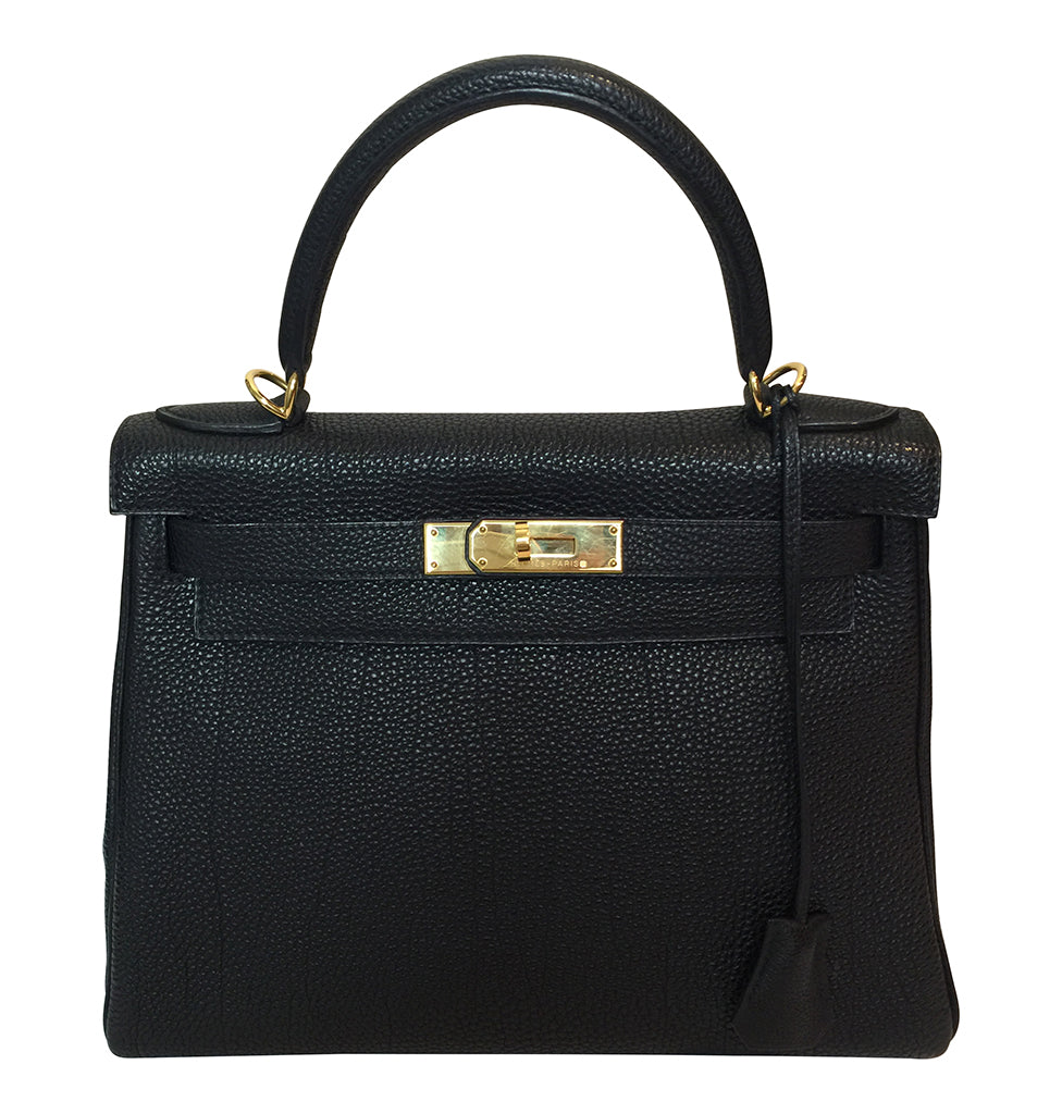 Hermès Kelly 28 Bag Black Togo - Gold Hardware | Baghunter