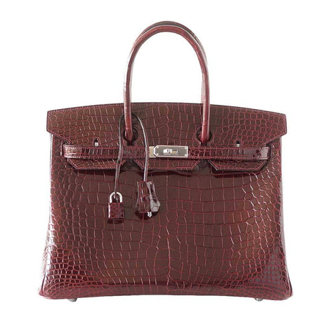 Hermès Birkin 35 Bordeaux Porosus Crocodile Bag | Baghunter