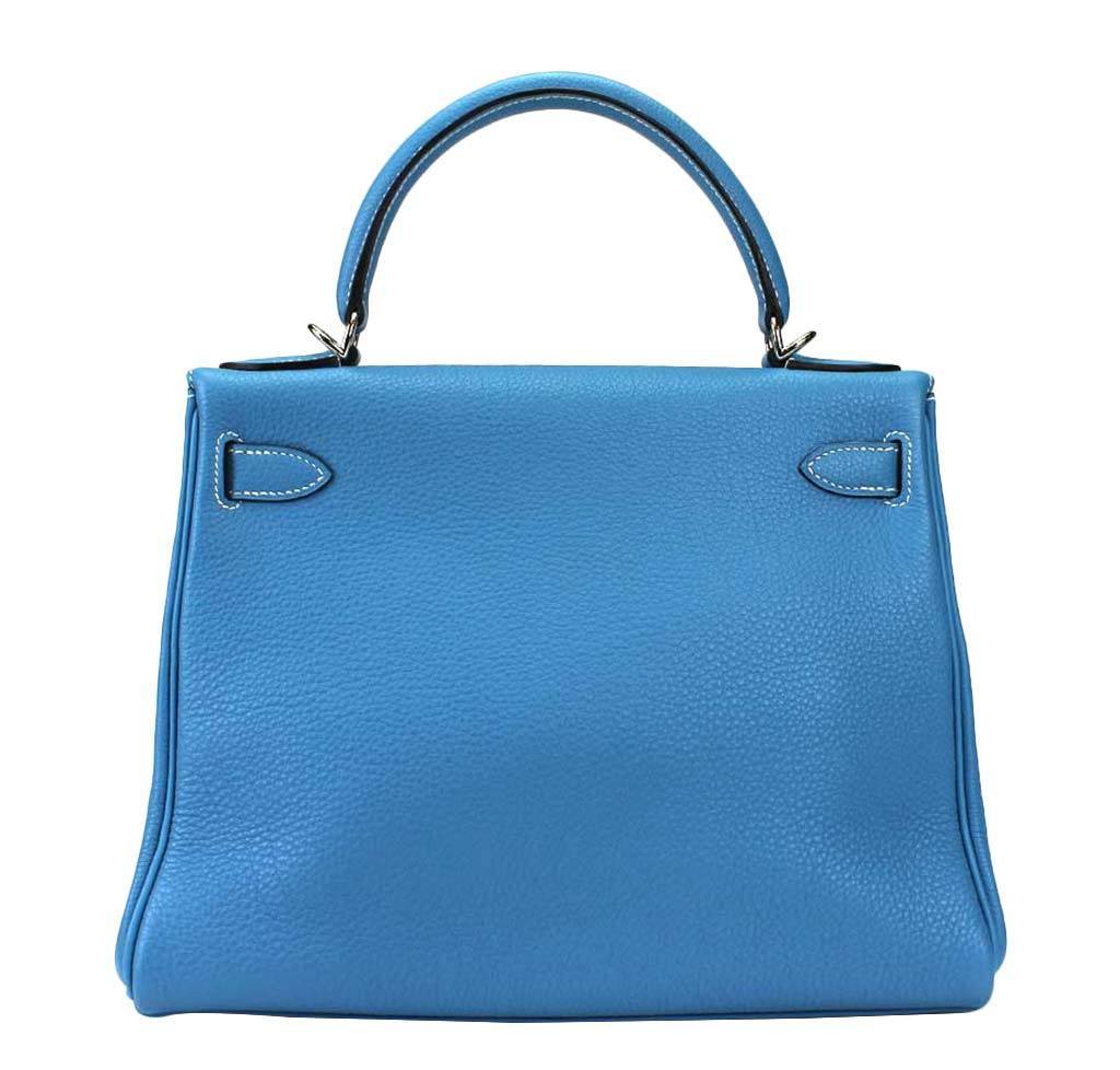 Hermès Kelly 28 Blue Jean - Togo Leather PHW | Baghunter