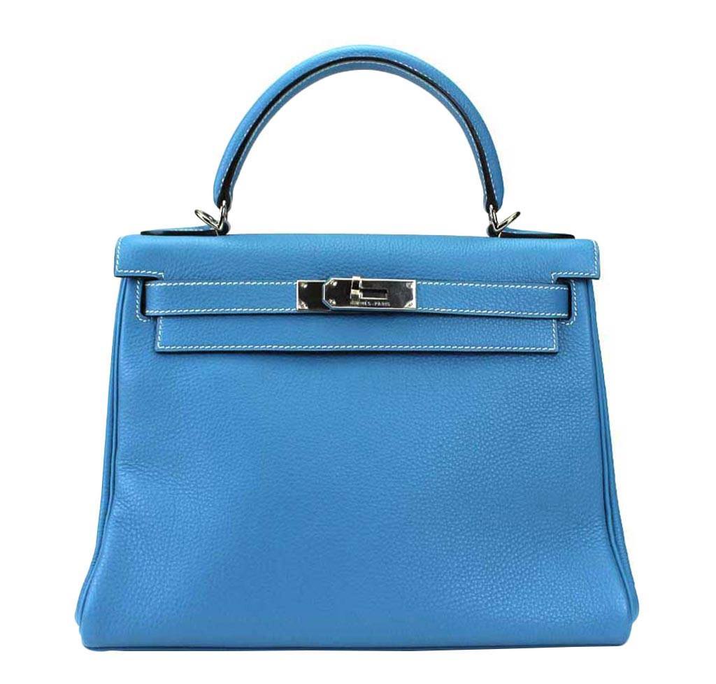 Hermès Kelly 28 Blue Jean - Togo Leather PHW | Baghunter