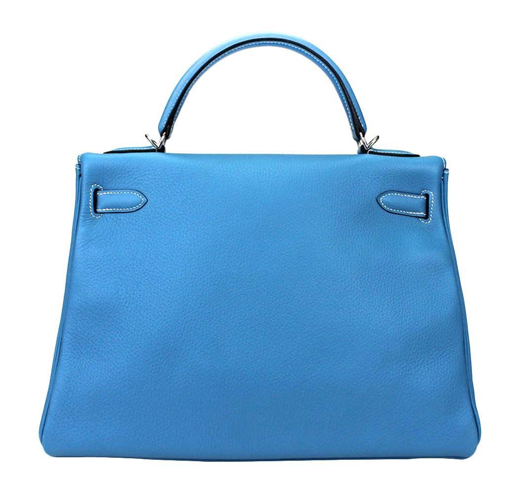 Hermès Kelly 32 Blue Jean - Taurillon Leather PHW | Baghunter