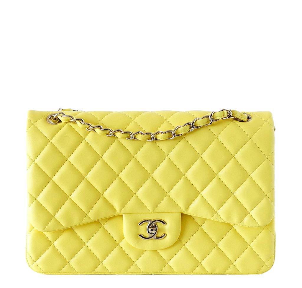 yellow chanel purse