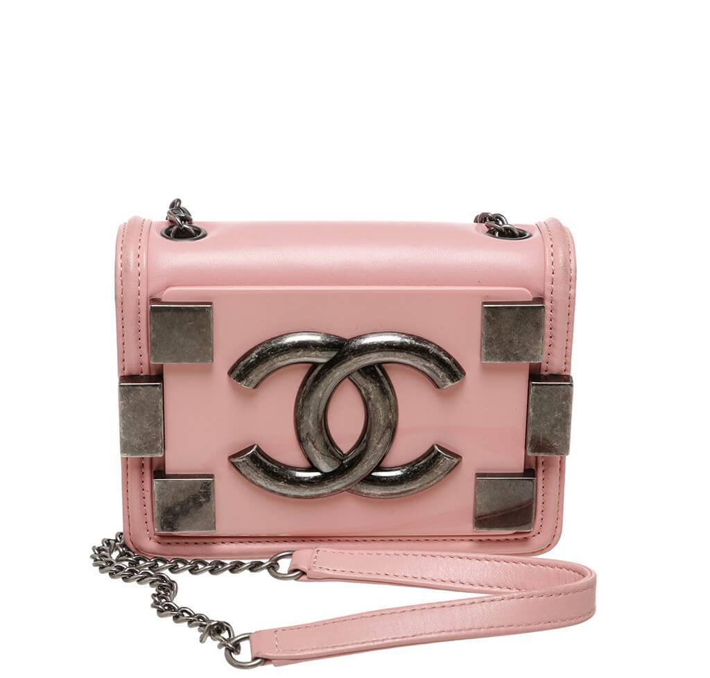 Chanel Brick Boy Bag Crossbody Pink - Lambskin Leather | Baghunter