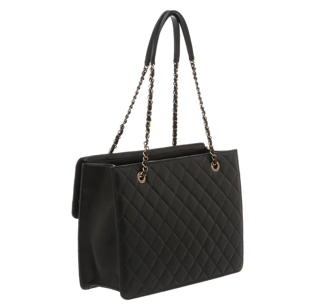 Chanel Quilted Tote Bag Black - Lambskin Leather | Baghunter