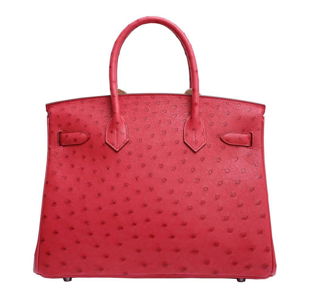 Hermes Birkin 35 Shinny Crocodile Bougainvillea Red Pink Palladium Hardware  2016 at 1stDibs