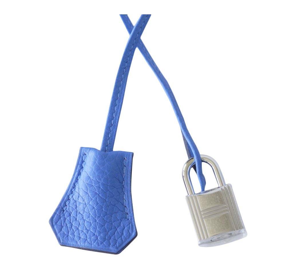 Hermès Birkin 35 Bleu Paradis PHW Clemence Leather | Baghunter
