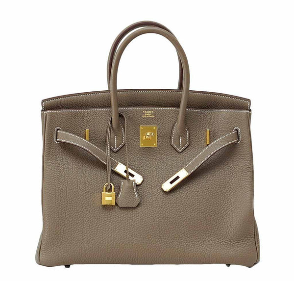 Hermès Etoupe Togo Birkin 35 Bag GHW | Baghunter