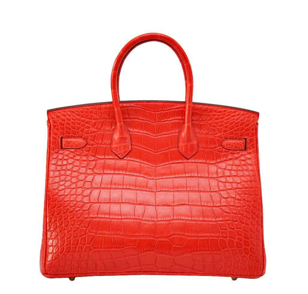 Hermès Birkin 35 Geranium Alligator Bag GHW | Baghunter