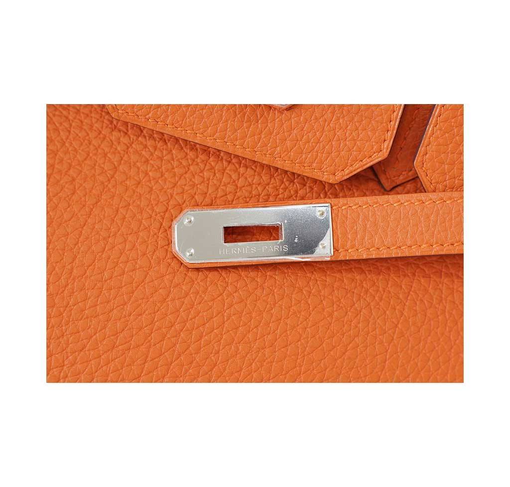 hermes orange leather