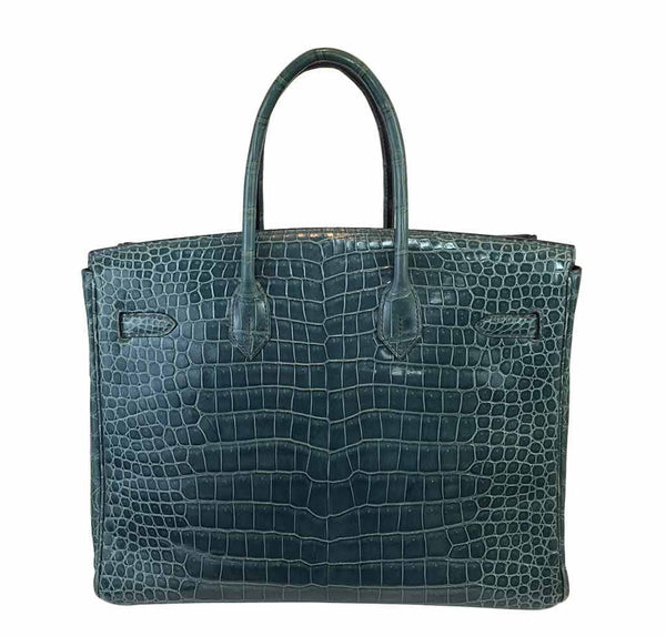 Hermès Birkin 35 Malachite Porosus Crocodile Bag PHW | Baghunter