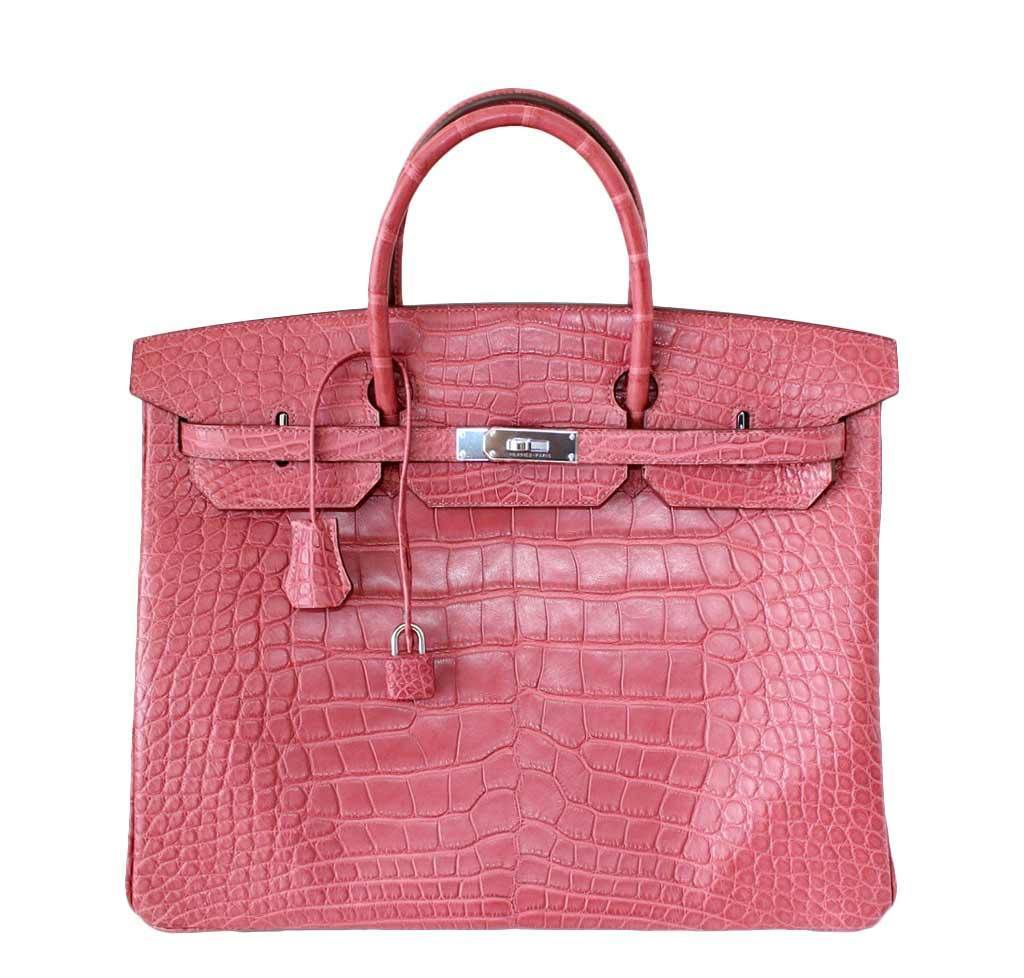 hermes pink alligator birkin bag