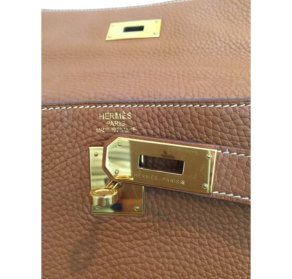 Hermès Kelly 40 Gold Clemence Leather - GHW | Baghunter