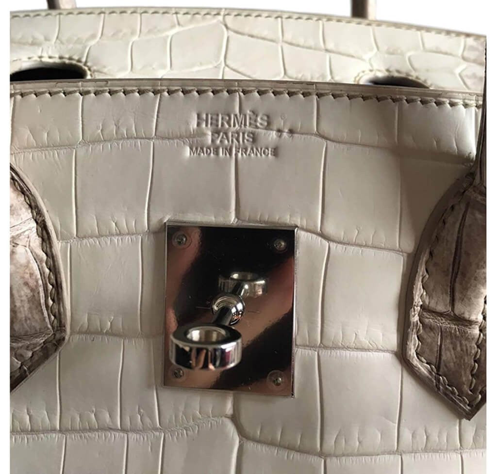 white himalayan crocodile hermes bag