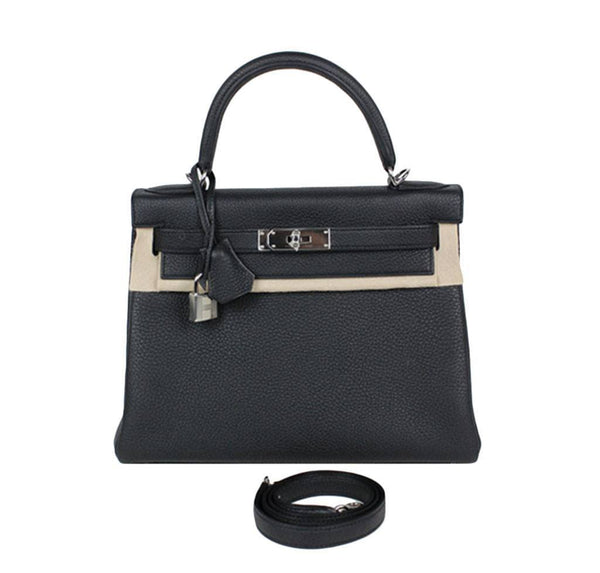 Hermès Kelly 28 Black - Togo Leather PHW | Baghunter