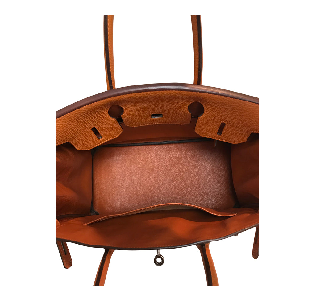 Hermès Birkin 30cm Potiron Orange Togo PHW Bag | Baghunter