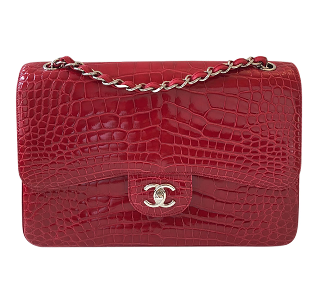 Chanel Red Jumbo Flap 2.55 Shiny 