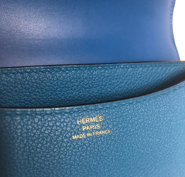 Hermès Constance Mini 18cm Blue Zanzibar Epsom Leather Gold Hardware ...