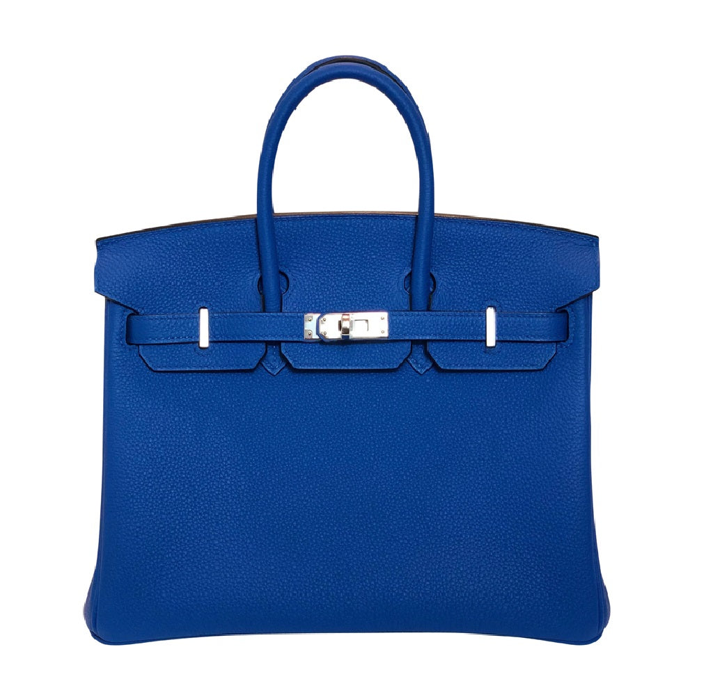 blue hermes bag