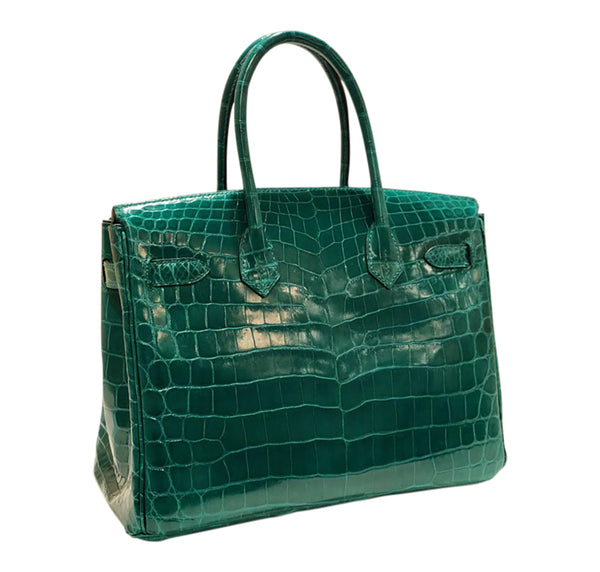 Hermès Birkin 30 Bag Emeraude Green Niloticus Crocodile PHW | Baghunter