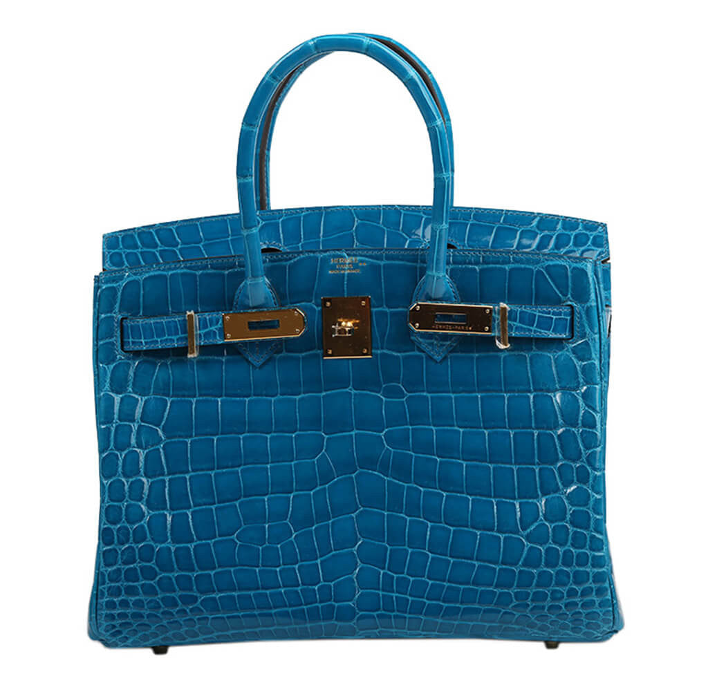 Hermès Birkin 30 Bag Blue Izmir Niloticus Crocodile - Gold Hardware ...