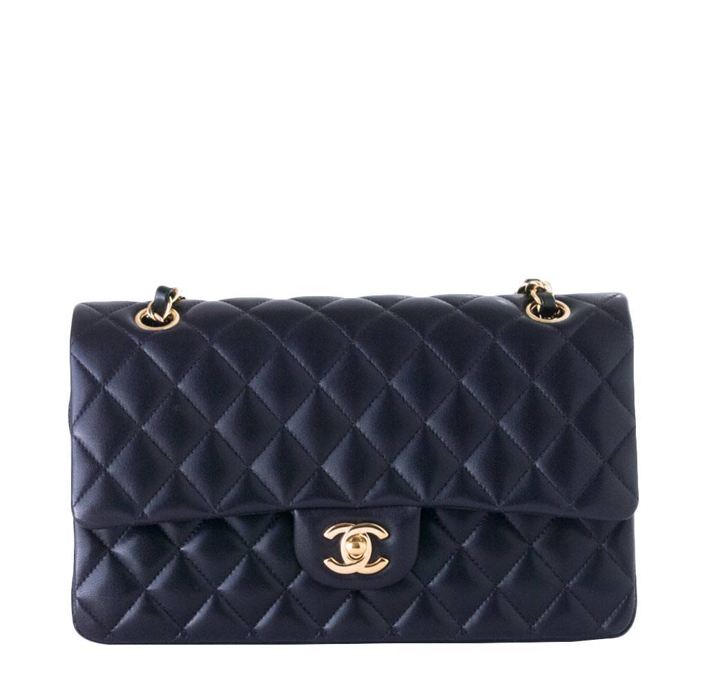 chanel bag black gold