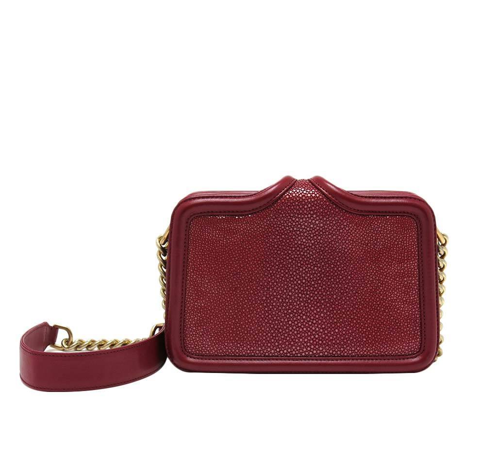 Chanel Stingray Shoulder Bag Burgundy - GHW | Baghunter