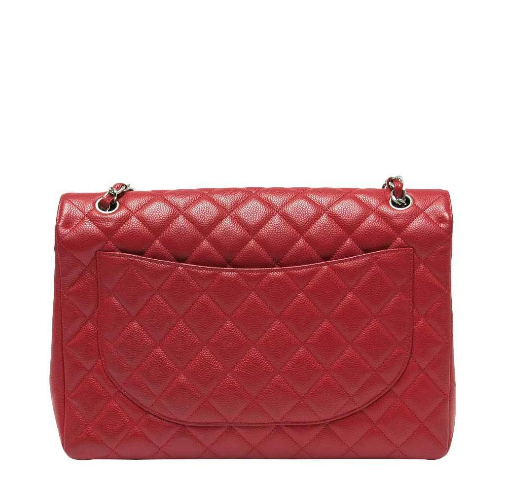 Chanel Single Flap Bag Red - Caviar Leather | Baghunter