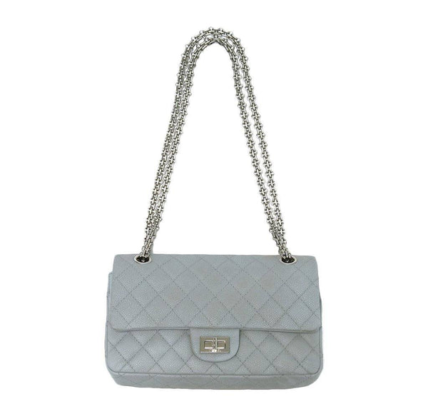 Chanel Double Flap Bag Light Gray - Caviar Leather | Baghunter