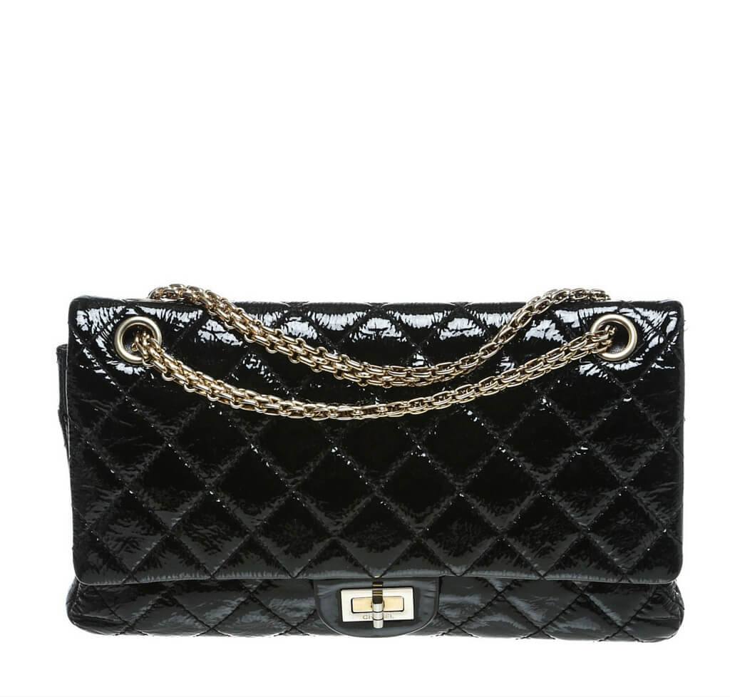 Chanel 2.55 Reissue Jumbo Flap Bag Black - Patent | Baghunter