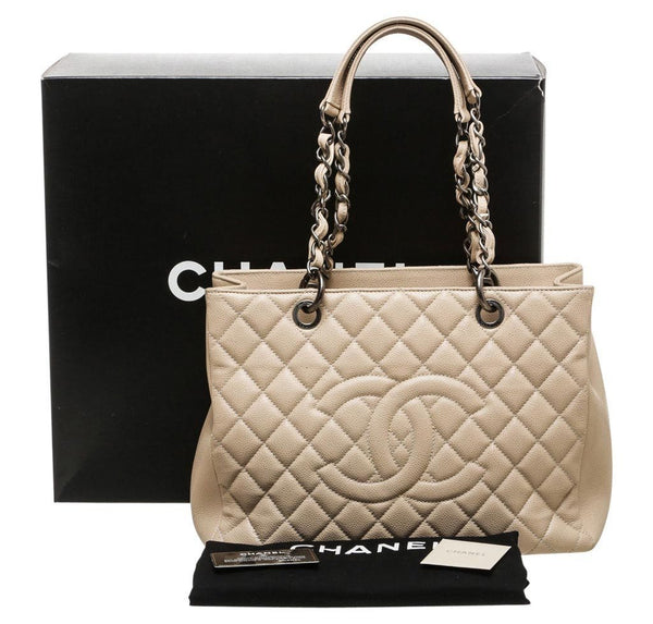Chanel Grand Shopper Tote Beige - Caviar Leather | Baghunter