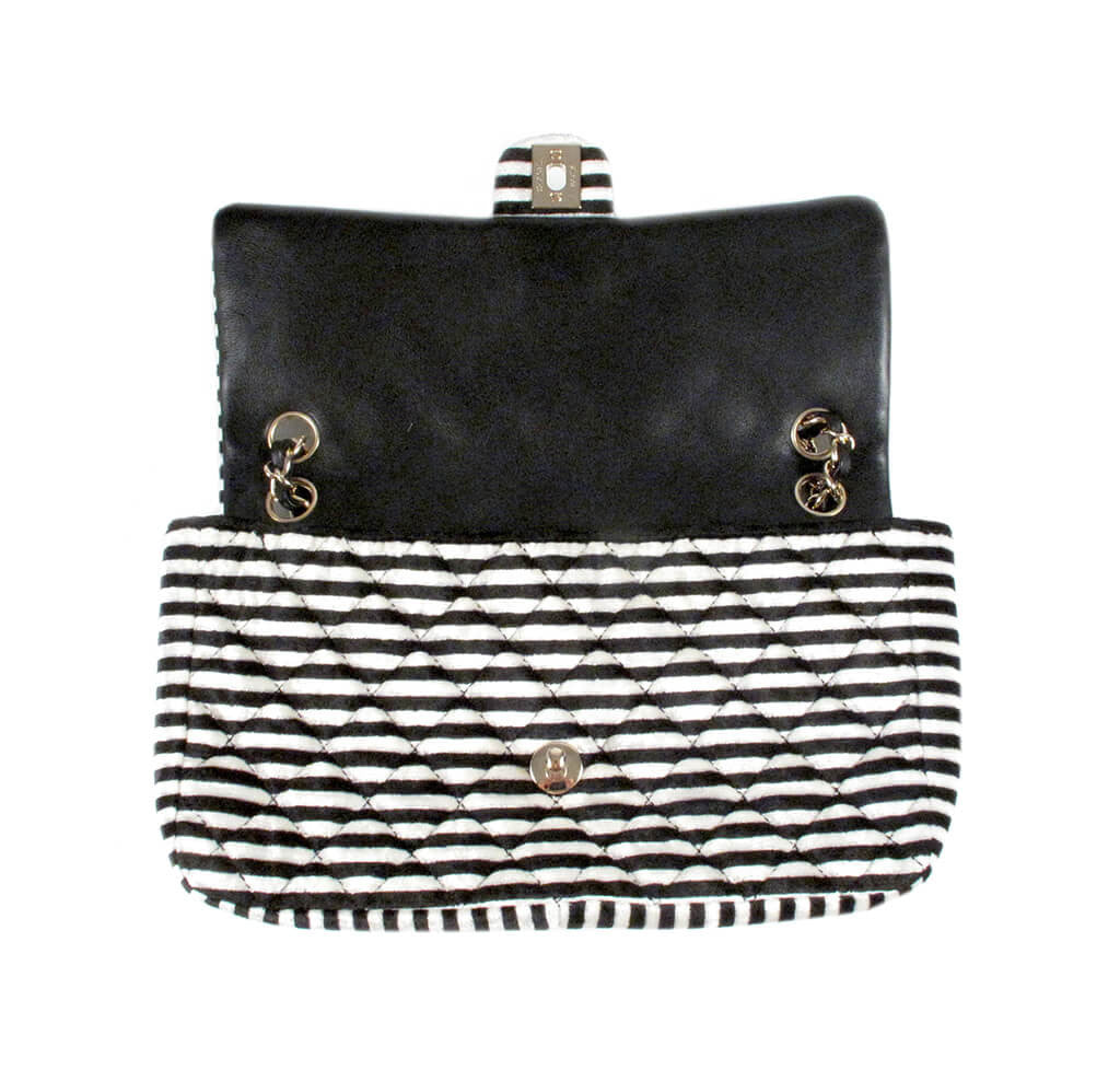 Chanel Rayeures Striped Velvet Flap Bag - Gold Hardware | Baghunter