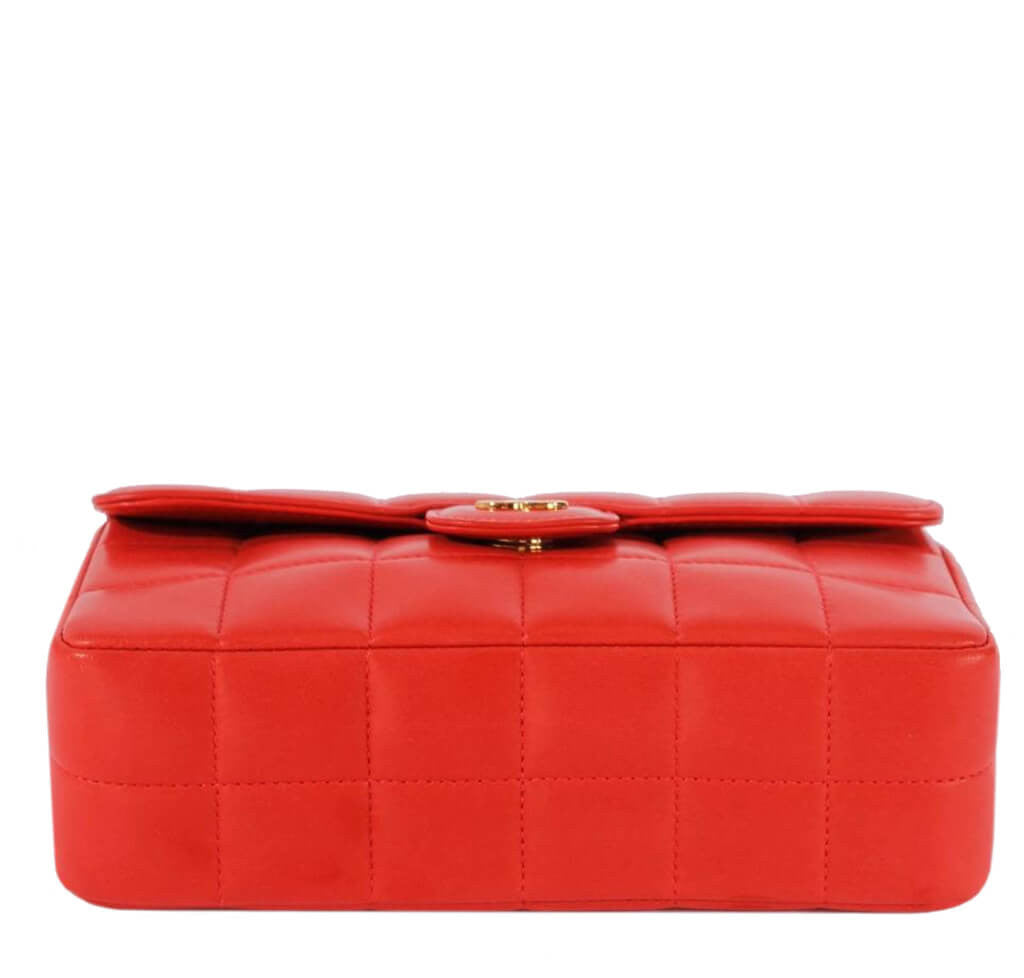 Chanel Mini Flap Camellia Bag Red - Lambskin Leather Gold Hardware ...