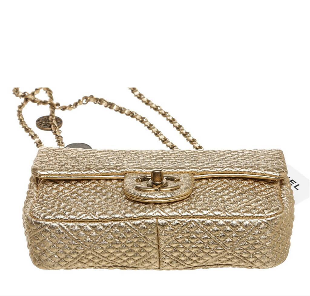 Chanel 15C Coin Classic Bag Gold - Lambskin Leather | Baghunter