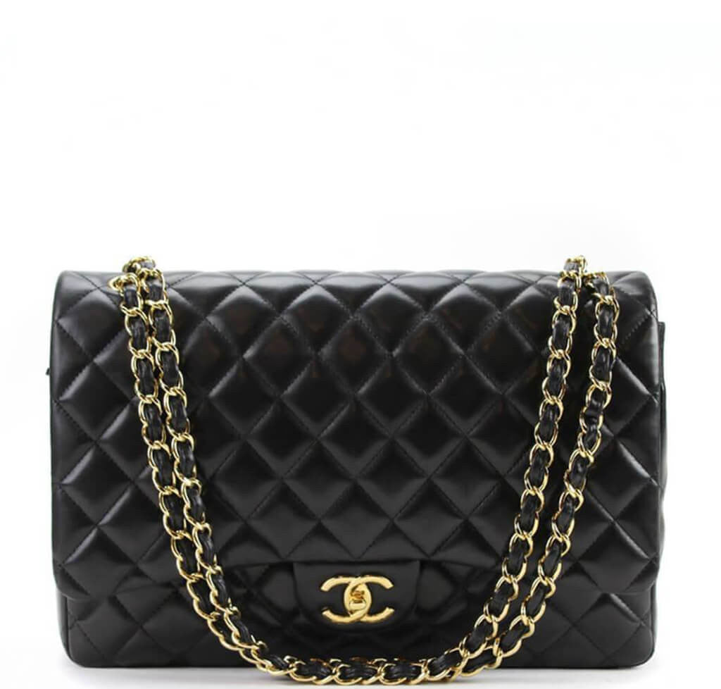 Chanel Maxi Shoulder Bag Black - Gold 