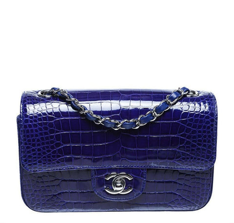 Chanel Mini Classic Flap Bag Alligator - Electric Blue | Baghunter