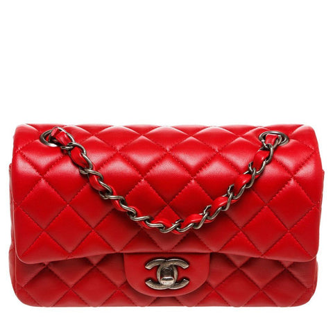 Chanel Mini Classic Shoulder Flap - Lambskin Red | Baghunter